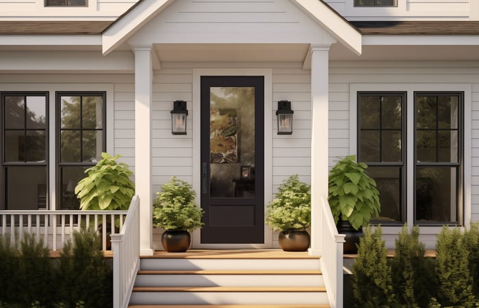 ODL Shaker Flush Glazed 8 feet door Satin Smooth with 3/4Light